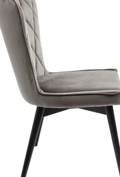 KARE24.se Stol Marshall - Matstol i Grå Sammet/Svarta Ben - KARE Design Best