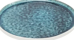 KARE24.se Tallrik Mustique - Glaserat Stengods Aqua Blå, Ø27cm - KARE Design Clearance