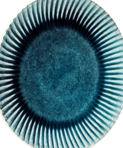 KARE24.se Tallrik Mustique Rim - Glaserat Stengods Aqua Blå, Ø29cm - KARE Design Discount