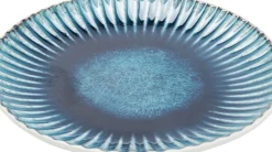 KARE24.se Tallrik Mustique Rim - Glaserat Stengods Aqua Blå, Ø21cm - KARE Design Outlet