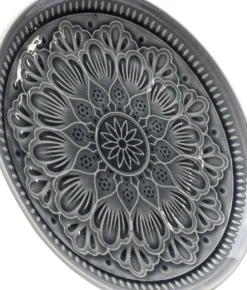 KARE24.se Tallrik Sicilia Mandala Grå Keramik, Ø27 - KARE Design