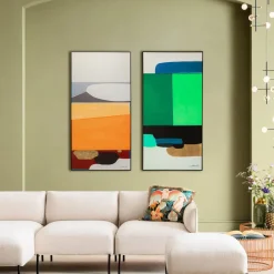 KARE24.se Tavla Abstract Shapes - Orange, 73x143cm - KARE Design