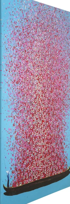 KARE24.se Tavla Flower Boat - Blå/Rosa, 120x160cm - KARE Design Discount