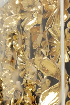 KARE24.se Tavla Flower Guld - 3D Blommor i Djup Plexiram, 80x80cm - KARE Design Outlet