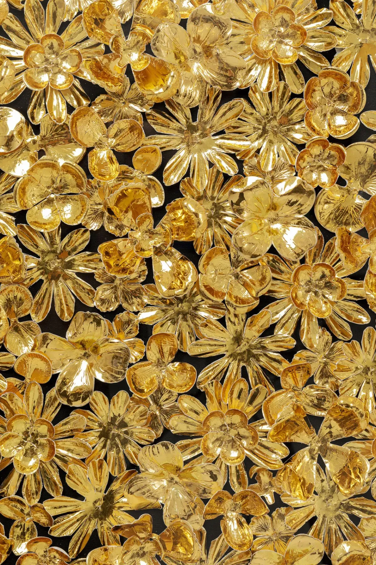 KARE24.se Tavla Flower Guld - 3D Blommor i Djup Plexiram, 80x80cm - KARE Design Outlet