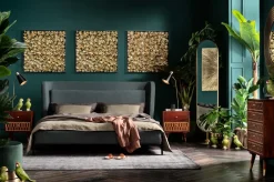KARE24.se Tavla Flower Guld - 3D Blommor i Djup Plexiram, 80x80cm - KARE Design Outlet