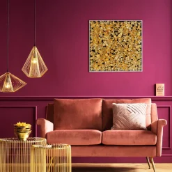 KARE24.se Tavla Flower Guld - 3D Blommor i Djup Plexiram, 60x60cm - KARE Design Sale