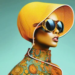 KARE24.se Tavla Sun Hat Woman - Gul LED, 80x80cm - KARE Design Hot