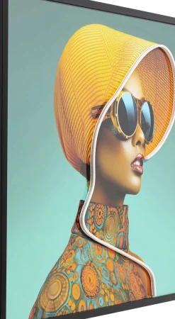 KARE24.se Tavla Sun Hat Woman - Gul LED, 80x80cm - KARE Design Hot
