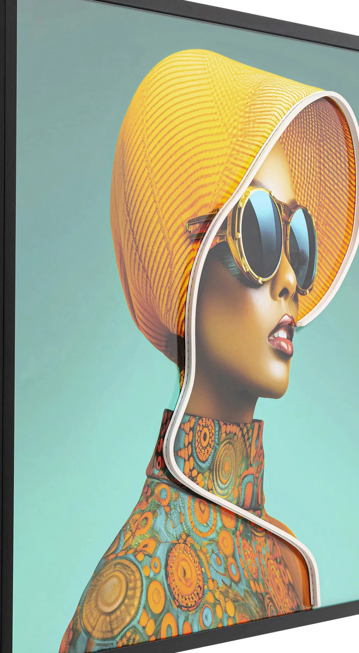 KARE24.se Tavla Sun Hat Woman - Gul LED, 80x80cm - KARE Design Hot