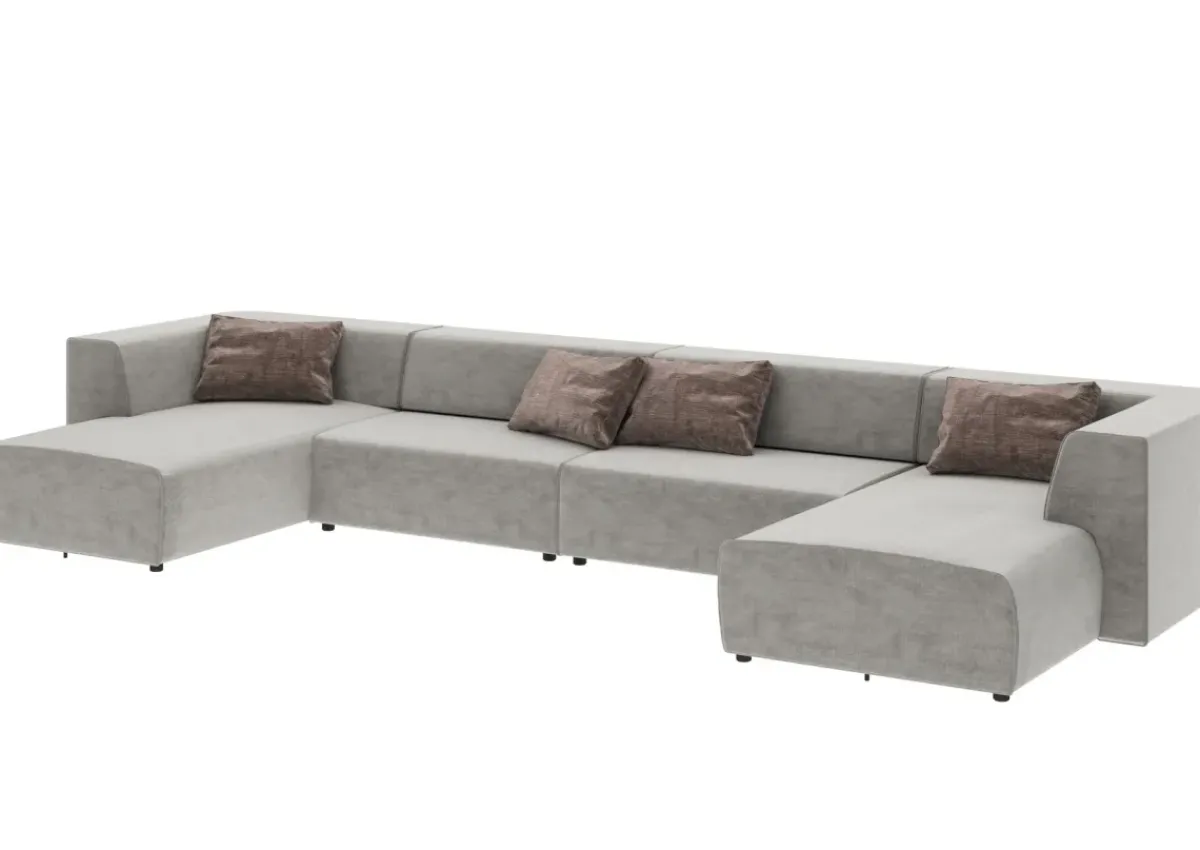 KARE24.se U-Soffa Infinity Malibu Grå, 434cm - KARE Design