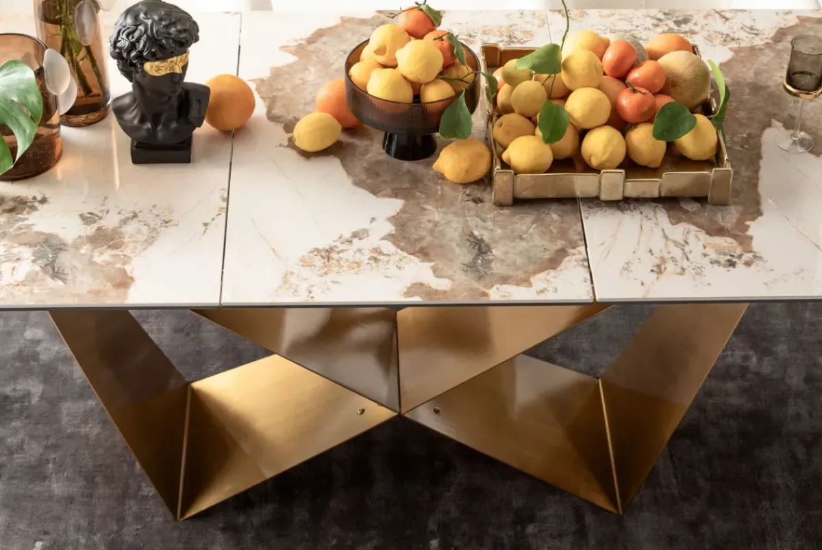 KARE24.se Utdragbart Bord Connesso - Mässing, 200(+60)x100cm - KARE Design Discount