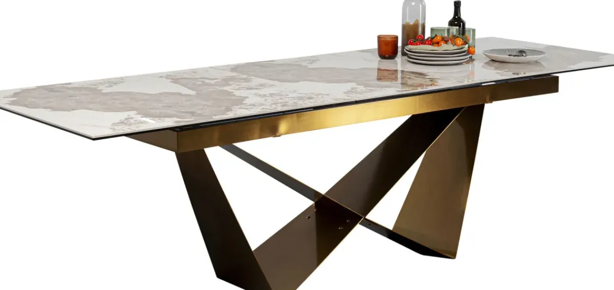 KARE24.se Utdragbart Bord Connesso - Mässing, 200(+60)x100cm - KARE Design Discount
