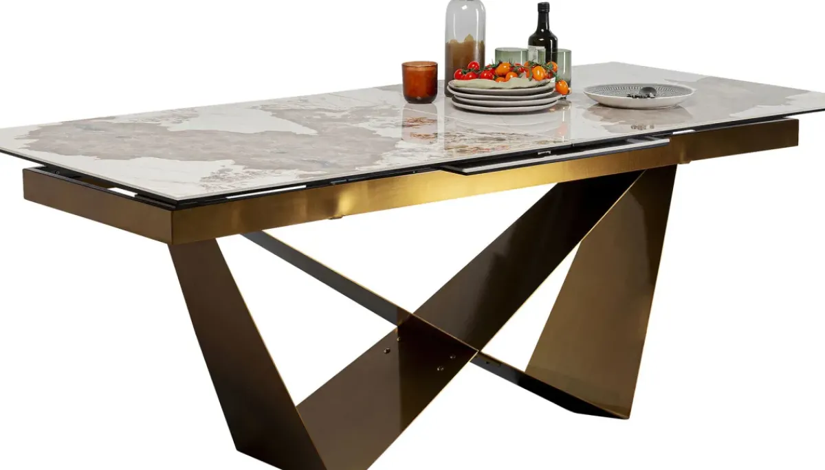 KARE24.se Utdragbart Bord Connesso - Mässing, 200(+60)x100cm - KARE Design Discount