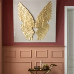 KARE24.se Väggdekoration Wings Guld Vit 120x120cm - KARE Design Best
