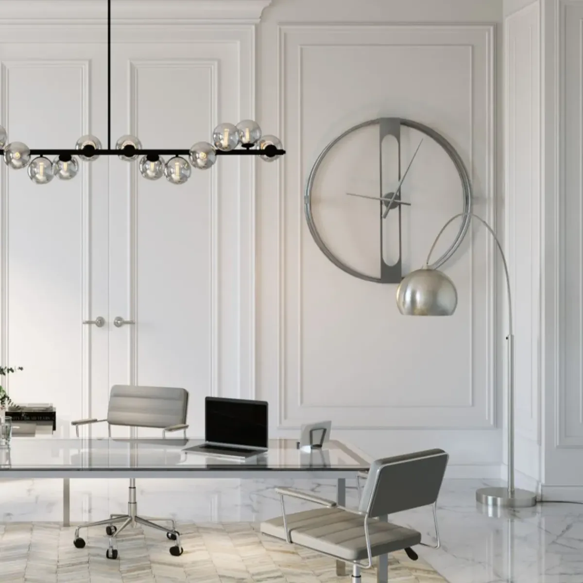 KARE24.se Väggklocka Clip Silver, Ø60cm - KARE Design Online