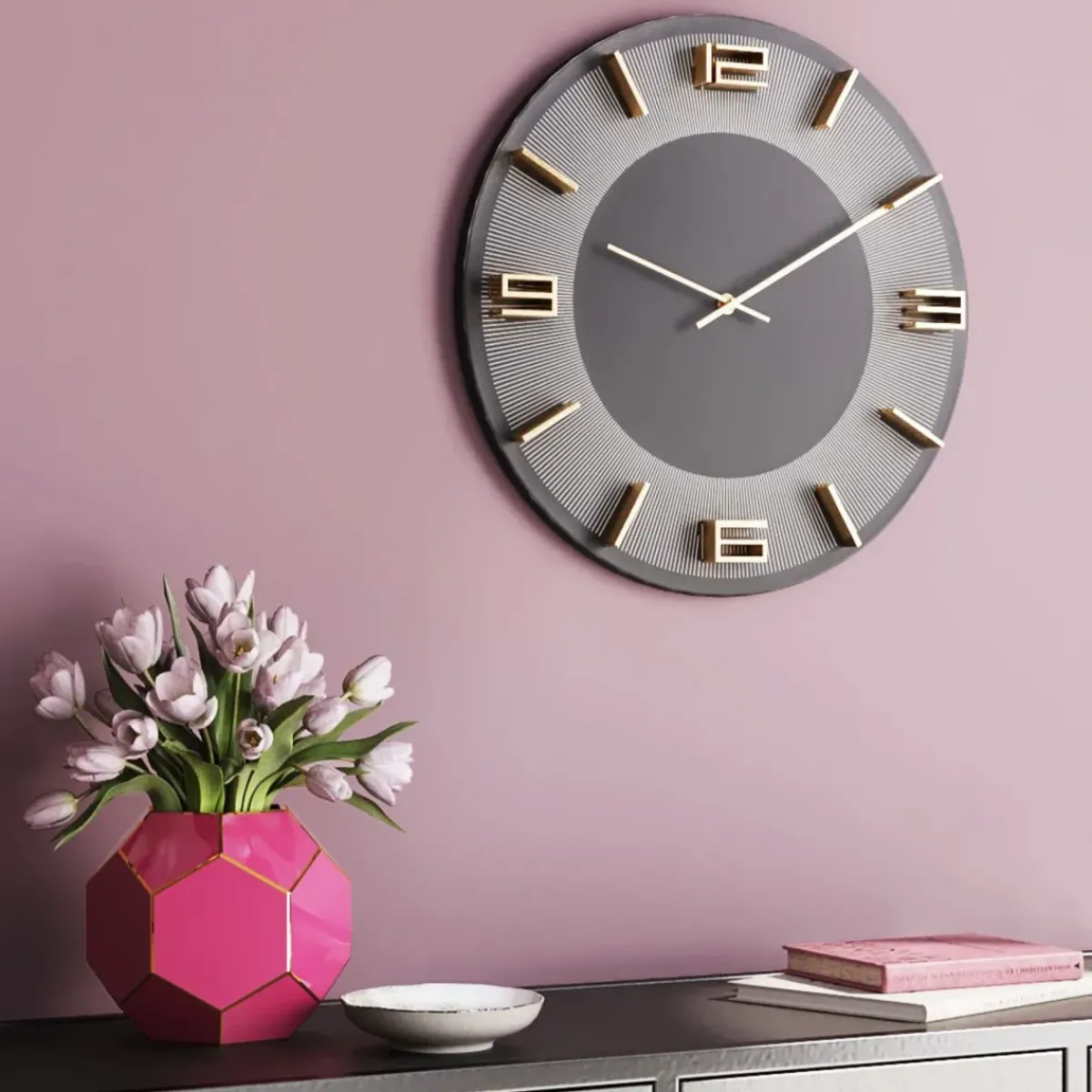KARE24.se Väggklocka Leonardo Grå/Guld - KARE Design Outlet