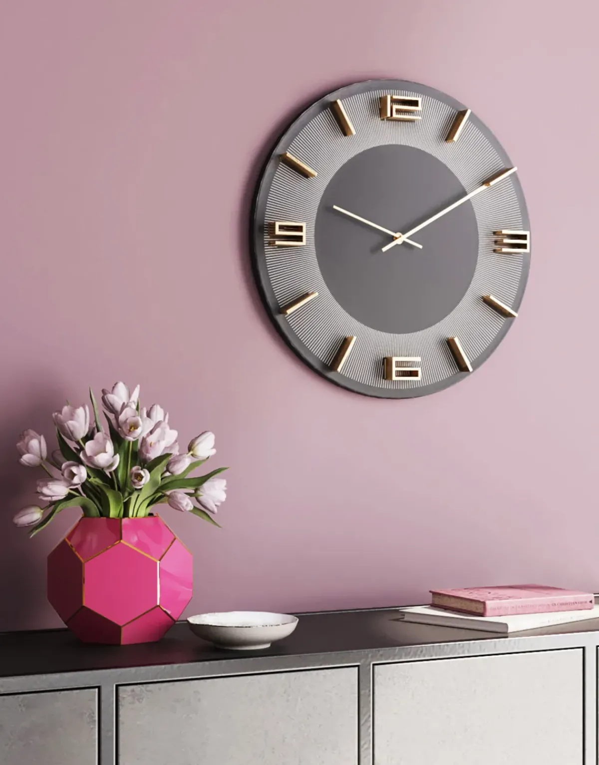 KARE24.se Väggklocka Leonardo Grå/Guld - KARE Design Outlet