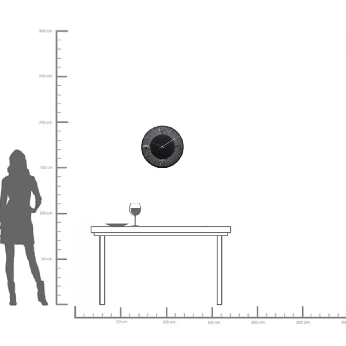 KARE24.se Väggklocka Leonardo Svart, Ø50cm - KARE Design Online