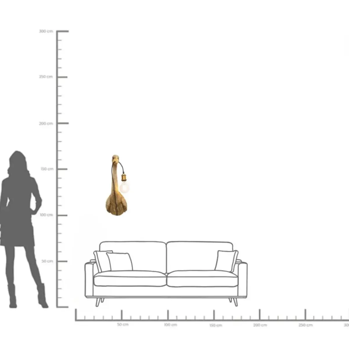 KARE24.se Vägglampa Heron - Guld Häger - KARE Design